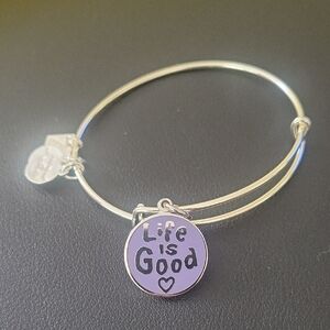 Alex and Ani Silver Bracelet with Purple Charm